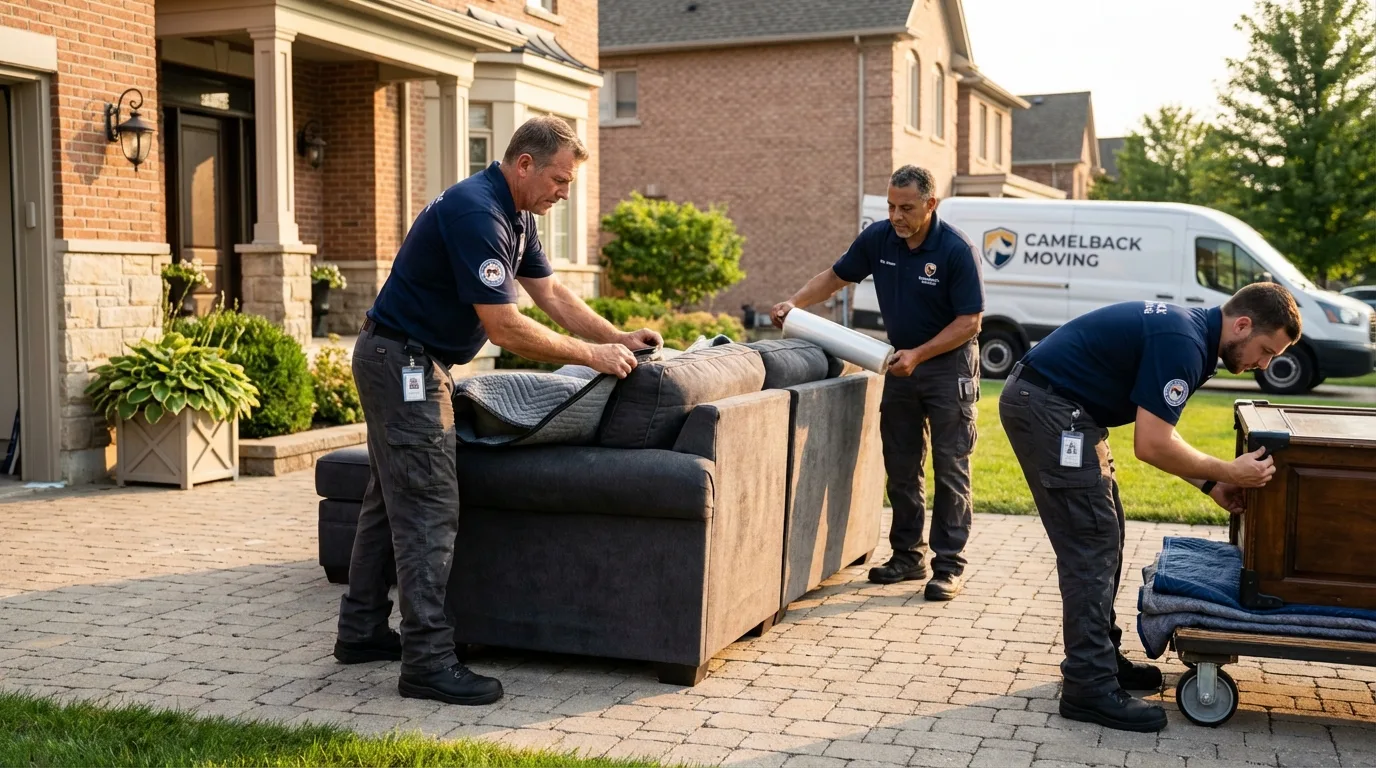 Large estate moving crew wrapping furniture in Williamsburg, OH